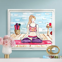 Yogaficionado 25"W Illustrated Feminine Framed Wall Art