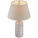 Lite Source Rachelle White Stripe Bottle Table Lamp