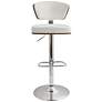 Ravinia White Faux Leather Swivel Seat Adjustable Barstool