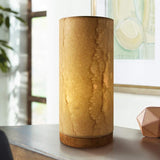 Eangee Paper Cylinder Wave Hand-Made Small Accent Table Lamp