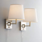 Lanett Brushed Nickel Swing Arm Modern Plug-In Wall Lamps Set of 2