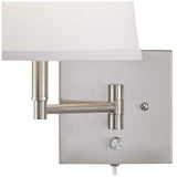 Lanett Brushed Nickel Swing Arm Modern Plug-In Wall Lamps Set of 2