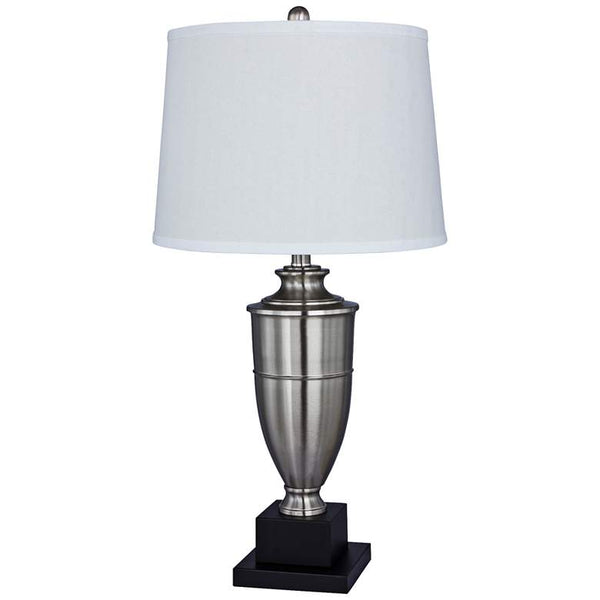 Millport Brushed Steel Metal Urn Table Lamp