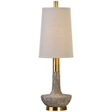 Volongo Textured Stone Ivory Table Lamp