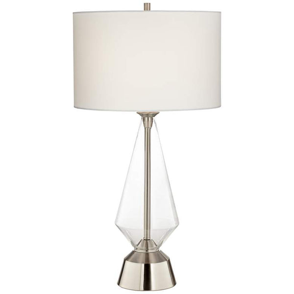 Bellini Brushed Nickel Clear Glass Prism Table Lamp