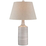 Lite Source Rachelle White Stripe Bottle Table Lamp