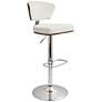 Ravinia White Faux Leather Swivel Seat Adjustable Barstool