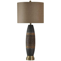 Laughlin Gold and Gray Modern Ceramic Table Lamp