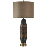 Laughlin Gold and Gray Modern Ceramic Table Lamp