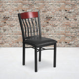 Vertical Back Metal and Wood Restaurant Chair (Set of 2) - 17"W x 24.5"D x 35.75"H