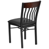 Vertical Back Metal and Wood Restaurant Chair (Set of 2) - 17"W x 24.5"D x 35.75"H