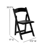 2 Pack HERCULES Series Natural Wood Folding Chair with Vinyl Padded Seat