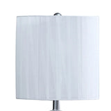 20 Inch Glass Table Lamp, 9W LED, 3 Way Switch, Egg Shape, Silver