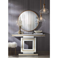 Cally 31 1/2" Round Metal Luxe Gold Wall Mirror