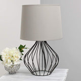 Simple Designs 19 3/4"H Black Metal Accent Table Lamp with Gray Shade