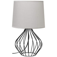 Simple Designs 19 3/4"H Black Metal Accent Table Lamp with Gray Shade