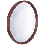 Northwood Walnut Brown 22" Round Wooden Wall Mirror