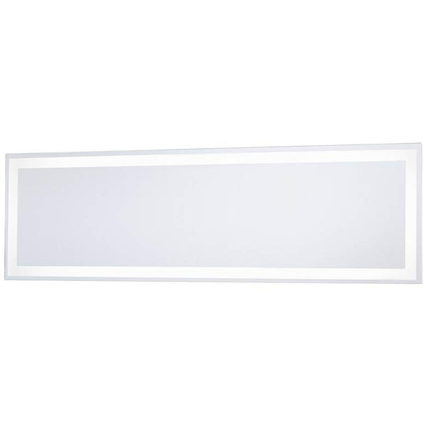 White 24" x 6 3/4" Rectangular LED Backlit Wall Mirror