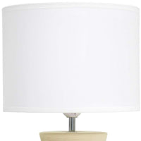 Simple Designs 16 1/2" High Beige Hourglass Ceramic Accent Table Lamp