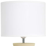 Simple Designs 16 1/2" High Beige Hourglass Ceramic Accent Table Lamp