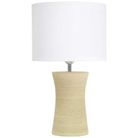 Simple Designs 16 1/2" High Beige Hourglass Ceramic Accent Table Lamp