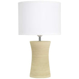 Simple Designs 16 1/2" High Beige Hourglass Ceramic Accent Table Lamp