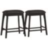 Mirella 25" Cream Leatherette Counter Stools Set of 2