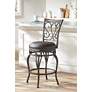 Trevi 26 1/2" Wood and Bronze Metal Swivel Counter Stool