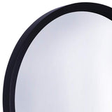 Northwood Black 30" Round Wooden Wall Mirror