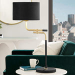 Lite Source Crisanta Black w/ Antique Brass Metal Table Lamp