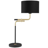 Lite Source Crisanta Black w/ Antique Brass Metal Table Lamp