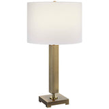 Uttermost Duomo Antique Brass Metal Column Table Lamp