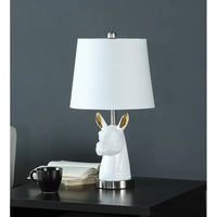 21" White and Gold Llama Table Lamp - Small