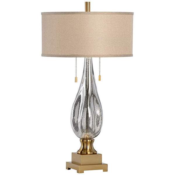 Delano Speckled and Antique Brass Glass Table Lamp