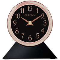 Bulova Port Jeff Copper and Ebony 7 1/4"H Metal Table Clock