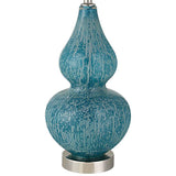 Avalon Coastal Blue Glass Gourd Table Lamp