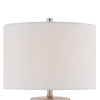 Lite Source Godfried Plated Silver Column Ceramic Table Lamp
