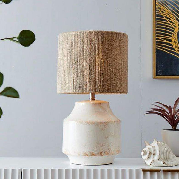 Lite Source Donnie Rusted White Ceramic Table Lamp