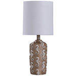 Seahorse Mini Table Lamp - Brown Seahorse Body - White Shade