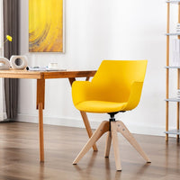 22inch Wide Oak Wood Swivel Elegant Dining Chair - N/A