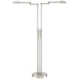 Eliptik Satin Nickel LED Double Swing Arm Floor Lamp