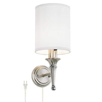 Possini Euro Braidy Brushed Nickel Plug-In Wall Sconce with USB Dimmer