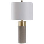 Soft Brass and Natural Concrete Table Lamps with Brussels White