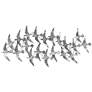Flock 52" Wide Silver Etched Metal Wall Art