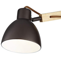 Euless Bronze and Wood Industrial Plug-In Wall Lamp with USB Dimmer