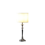 23" Black Chrome and Crystal Table Lamp With White Drum Shade - 9.5 x 9.5 x 22.75