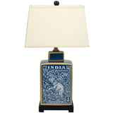 23" Blue Indian Elephant Table Lamp - 7"W x 15"L x 23"H