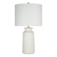 24.5" White Textured 2-Tone Table Lamp, LED bulb included - 13x13x24.5