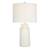 24.5" White Textured 2-Tone Table Lamp, LED bulb included - 13x13x24.5