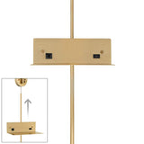 Kelowna Brass and Glass Swing Arm Plug-In Wall Lamp with USB-Outlet Shelf